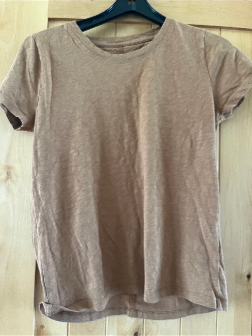 J. Crew Short Sleeve Crewneck Girlfriend Tee in Light Brown